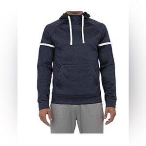Layer 8 navy blue lightweight performance fleece hoodie sweatshirt